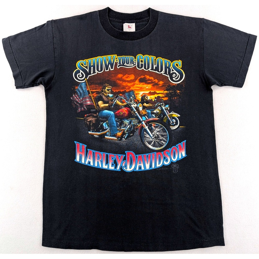 Vintage 1988 Harley-Davidson Show Your Colors Holoubek Single Stitch T-Shirt M